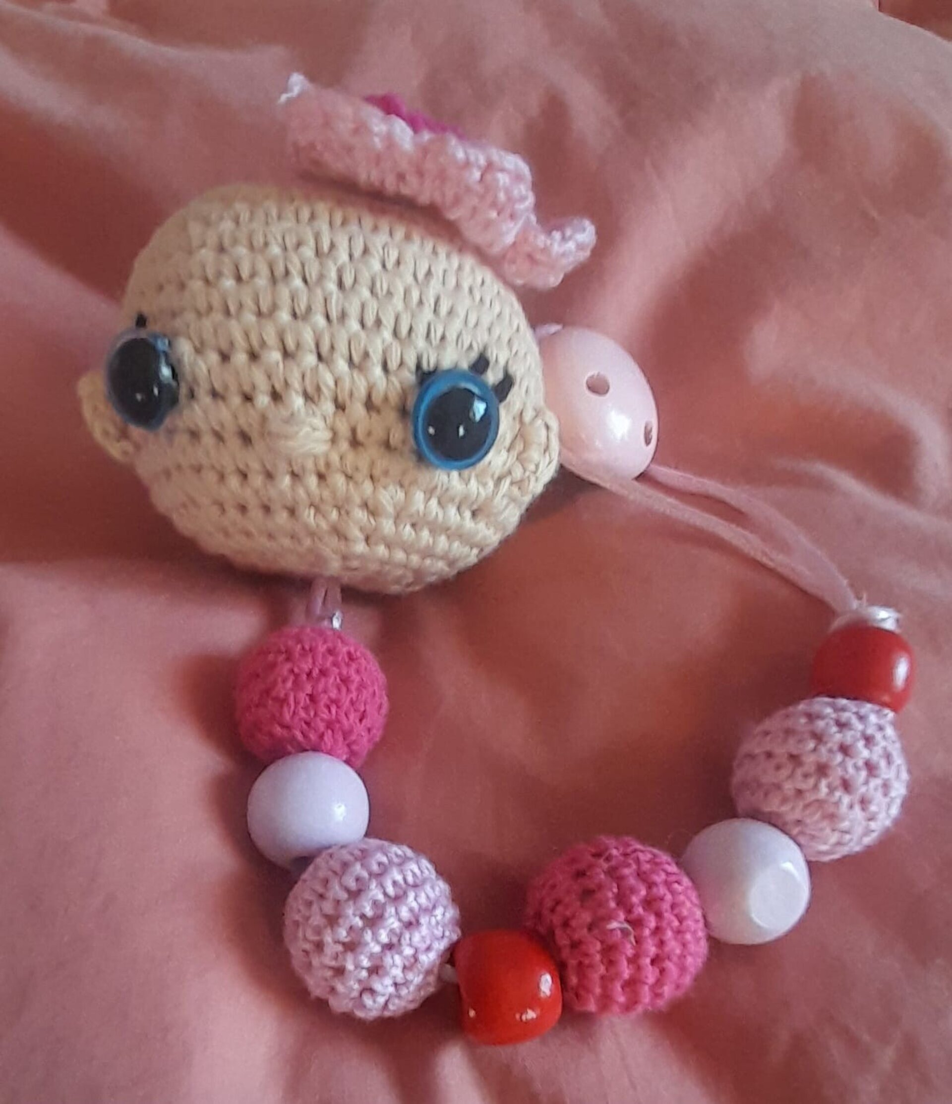chupetero rosa,se puede personalizar con el nombre del bebé - 2