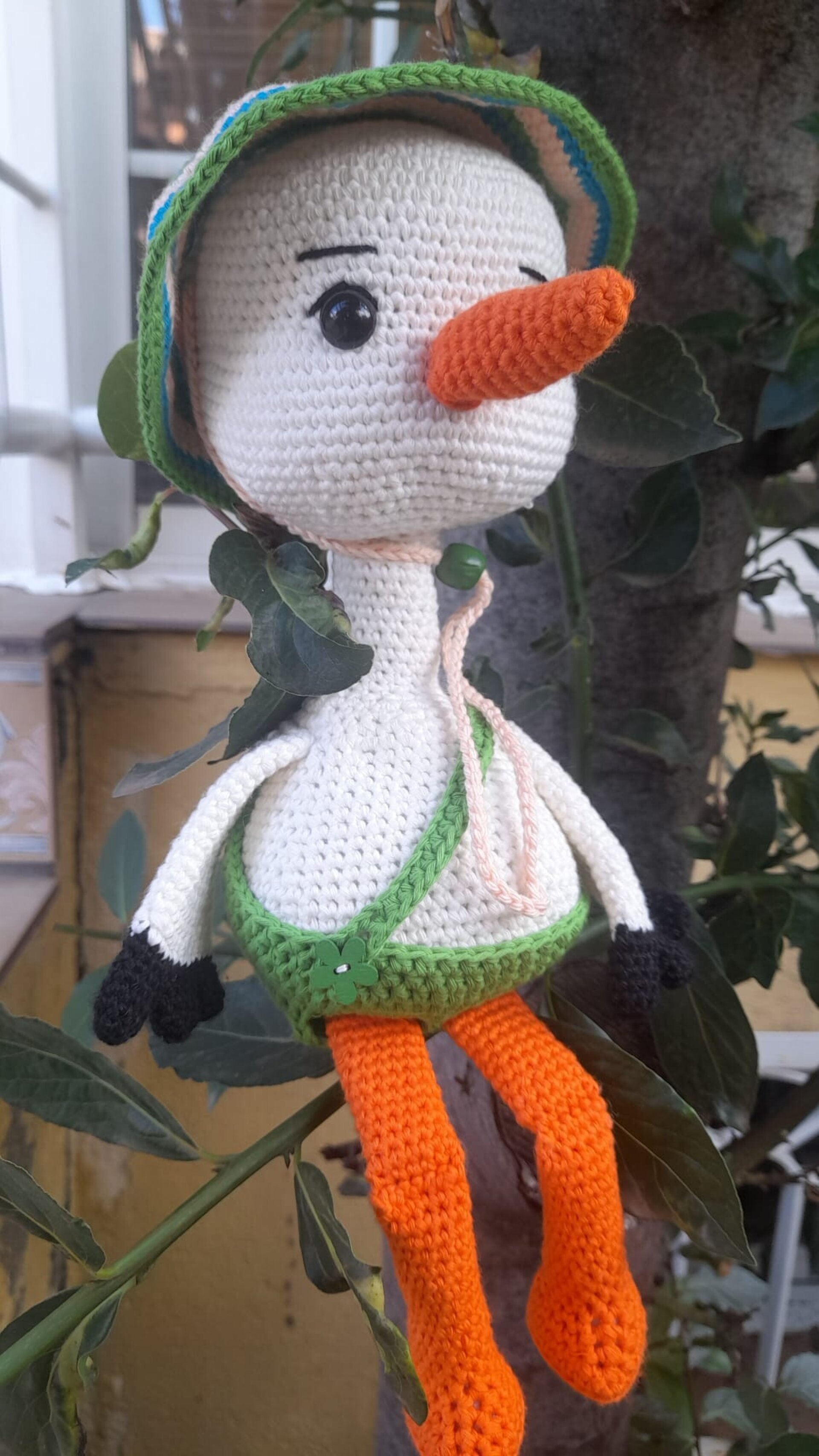 amigurumi Cigüeña celebración nacimiento bebé - 3